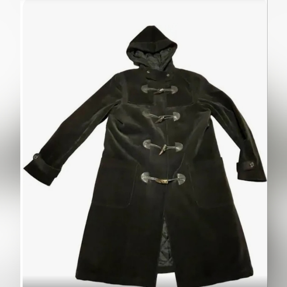 Black Hooded Toggle Coat